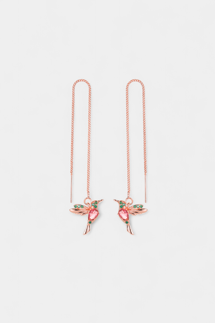 Pendientes de pájaro con circonio mixto